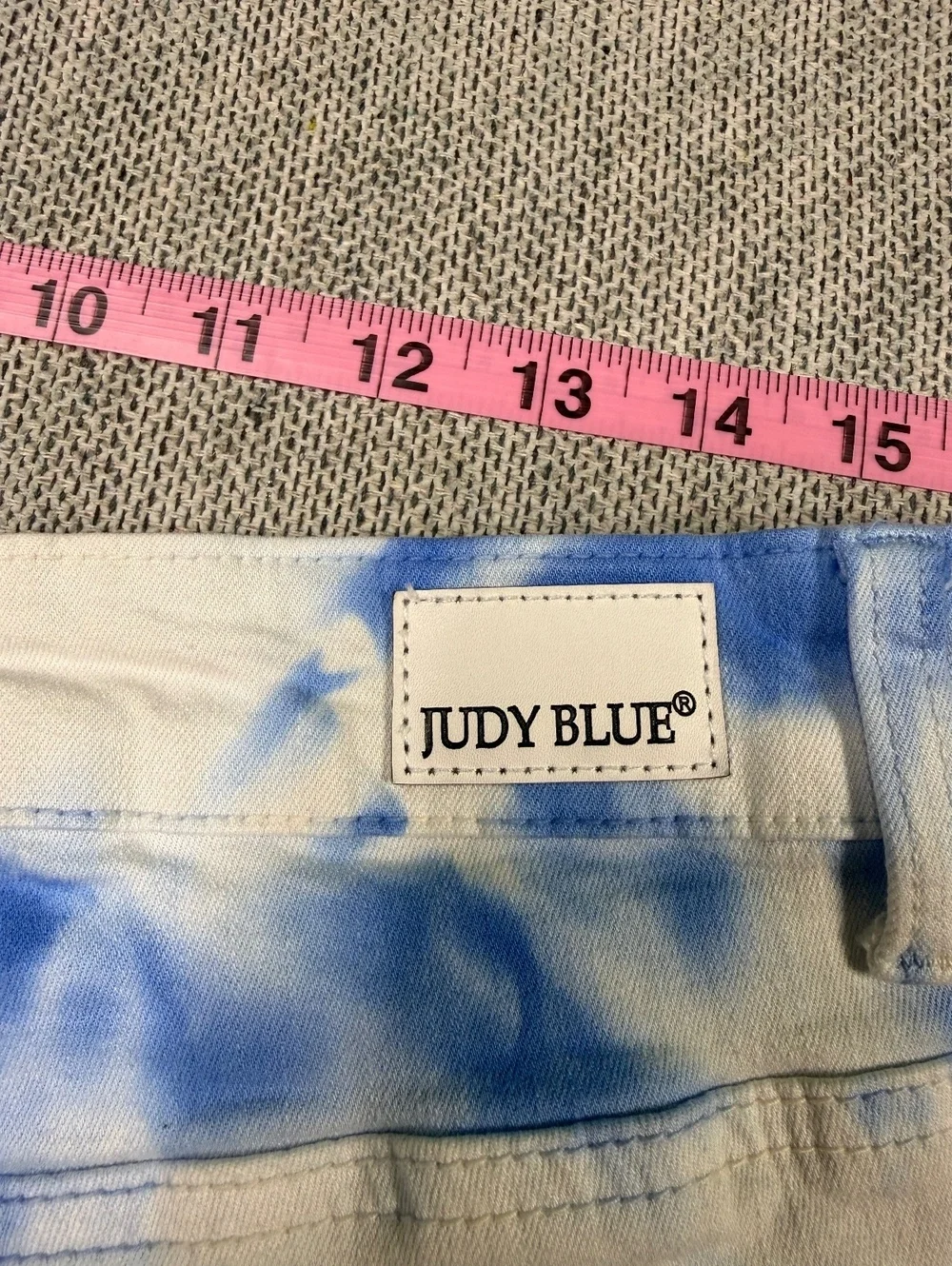 Judy Blue Tie-Dye Denim Shorts Women 1XL Blue White